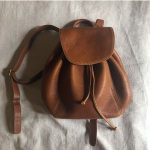 Vintage Coach Pebbled Brown Leather Backpack Purse